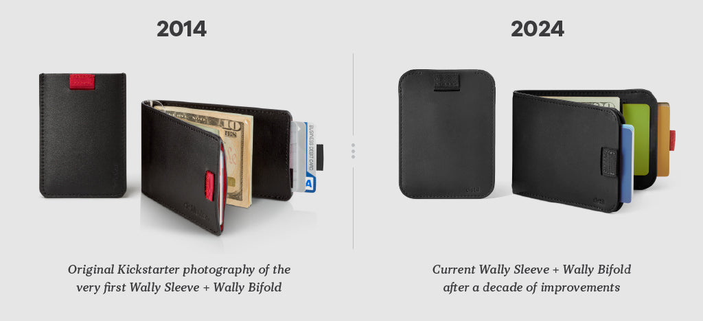 Distil Union Wally Sleeve and Wally Bifold wallets from Kickstarter to a decade later